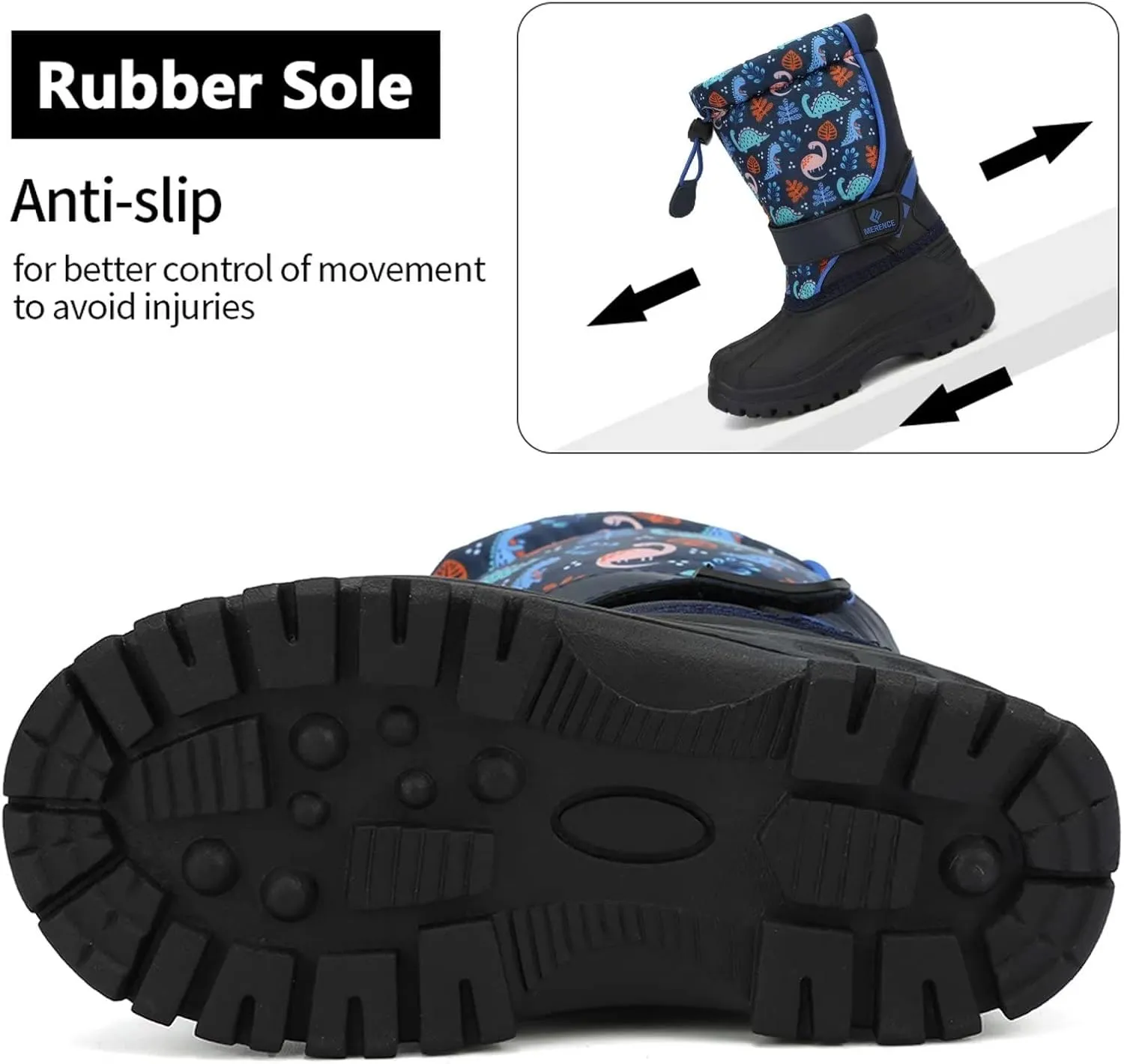 CIOR Kids Snow Boots for Boys Girls Toddler Winter Outdoor Boots Waterproof with Fur Lined(Toddler/Little Kids/Big Kid)