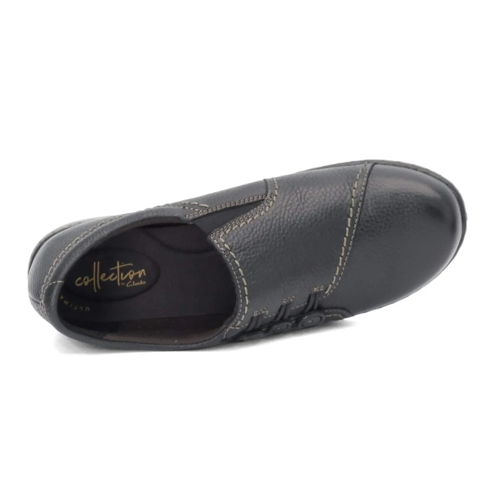 Clarks womens Ashland Effie loafers shoes, Black, 8.5 Wide US