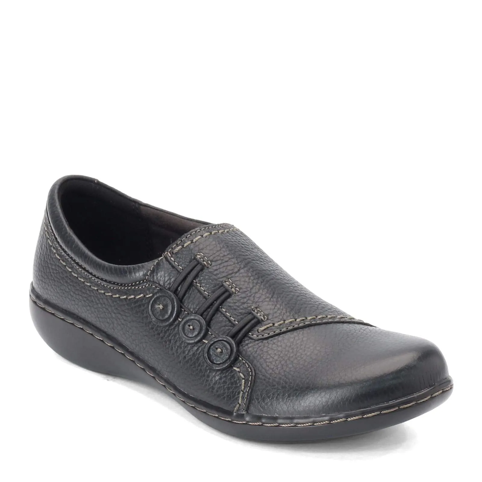 Clarks womens Ashland Effie loafers shoes, Black, 8.5 Wide US