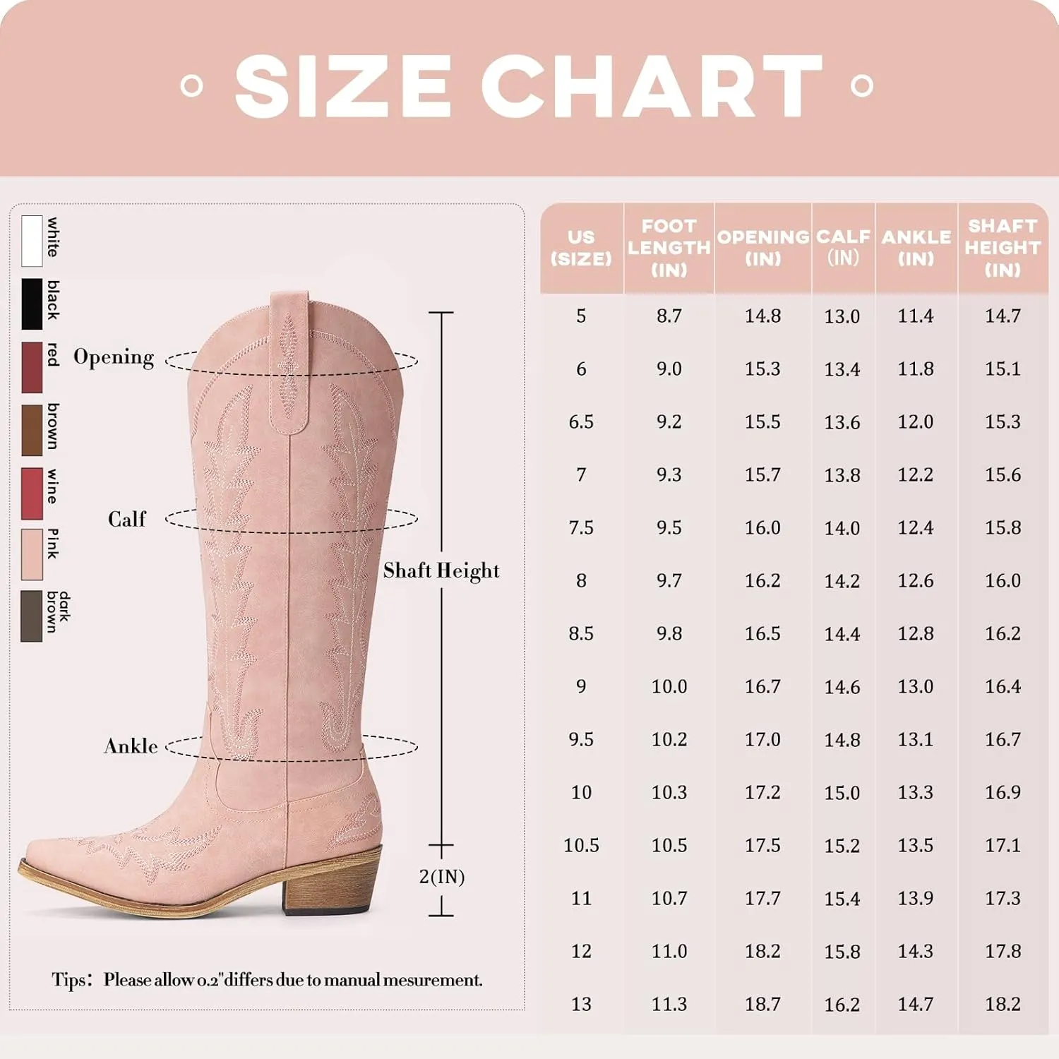 Cowboy Boots for Women - Knee High Embroidered Western Cowgirl Boots, Pointed Toe Chunky Heel Retro Country Boots, Pull On Zipper Vintage Fashion Tall Boots for Girls Ladies