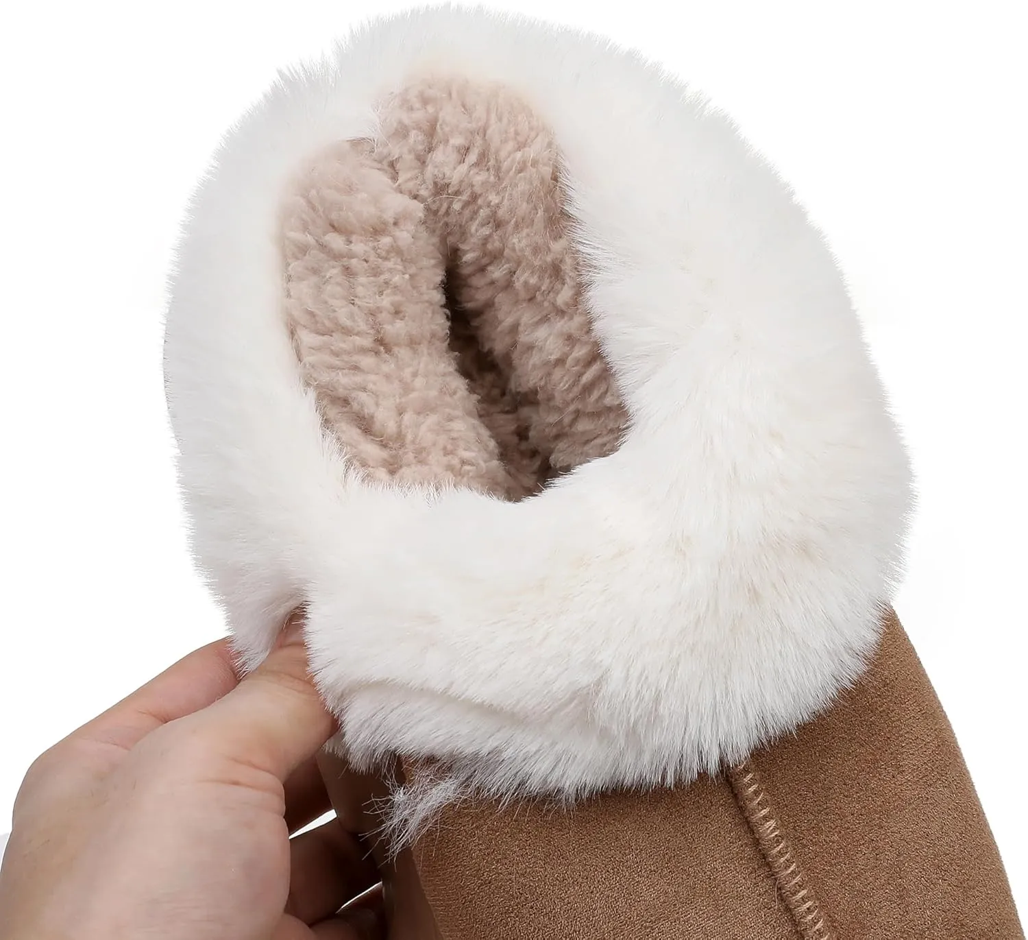 Crazy Lady Womens Winter Slippers Platform Fuzzy Outdoor Indoor Shoes Mini Boots
