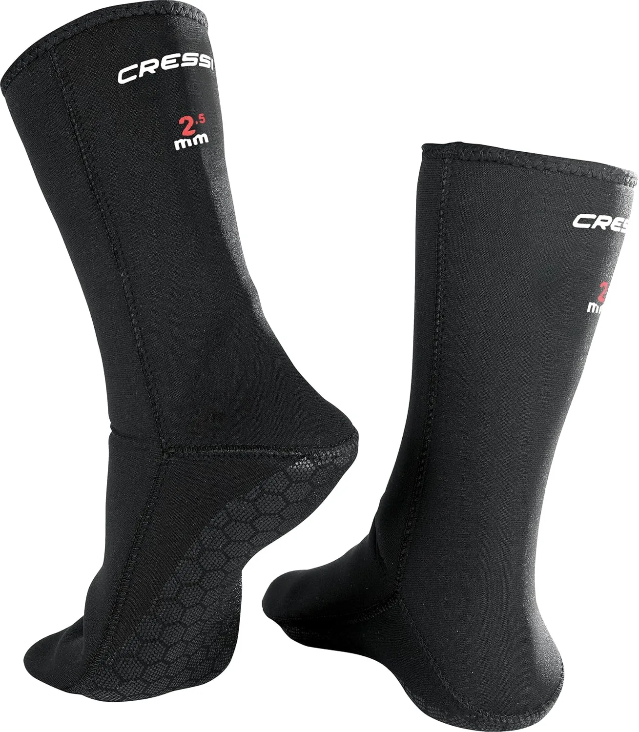 Cressi 2.5 mm Anti-Slip High Stretch Neoprene Socks for Diving, Snorkeling and Scuba- Orata: Designed in Italy