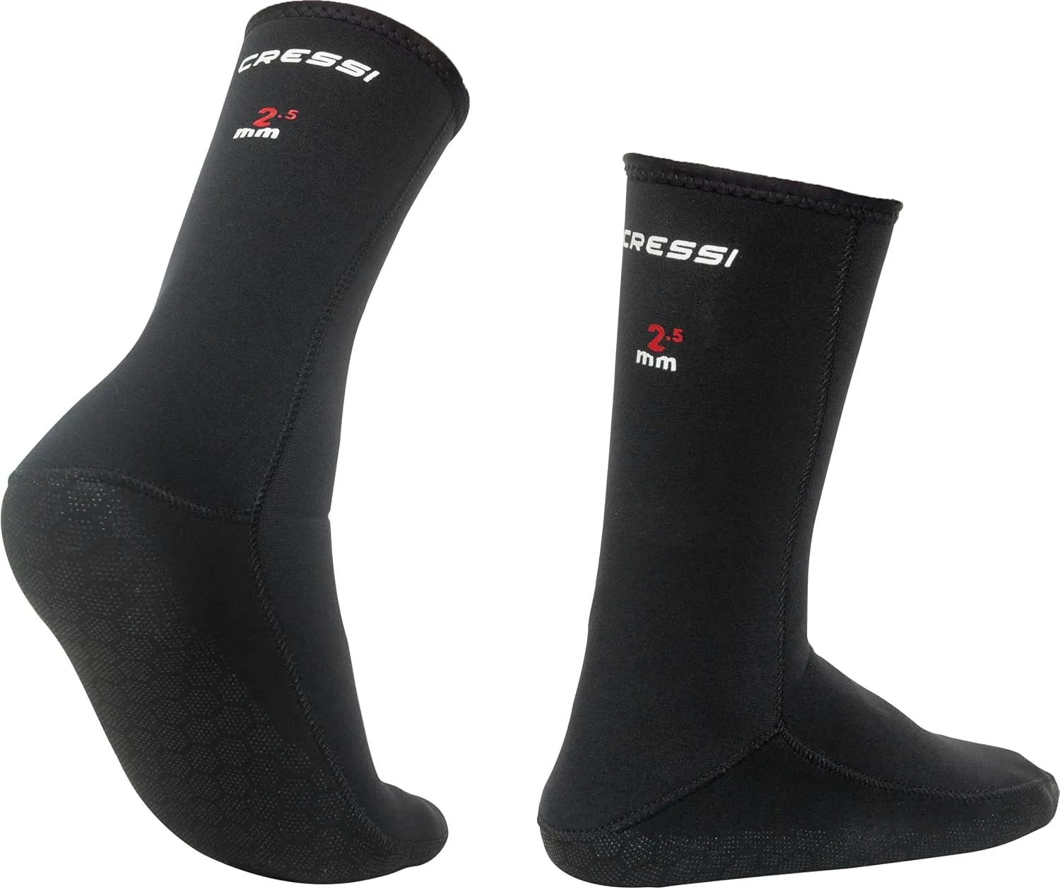 Cressi 2.5 mm Anti-Slip High Stretch Neoprene Socks for Diving, Snorkeling and Scuba- Orata: Designed in Italy