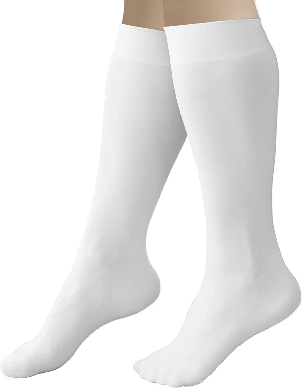 CRS Cross Figure Skating Socks. 2 Pair Knee High Tights. Premium Footed Ice Skate Dance Socks in a Variety of Colors.