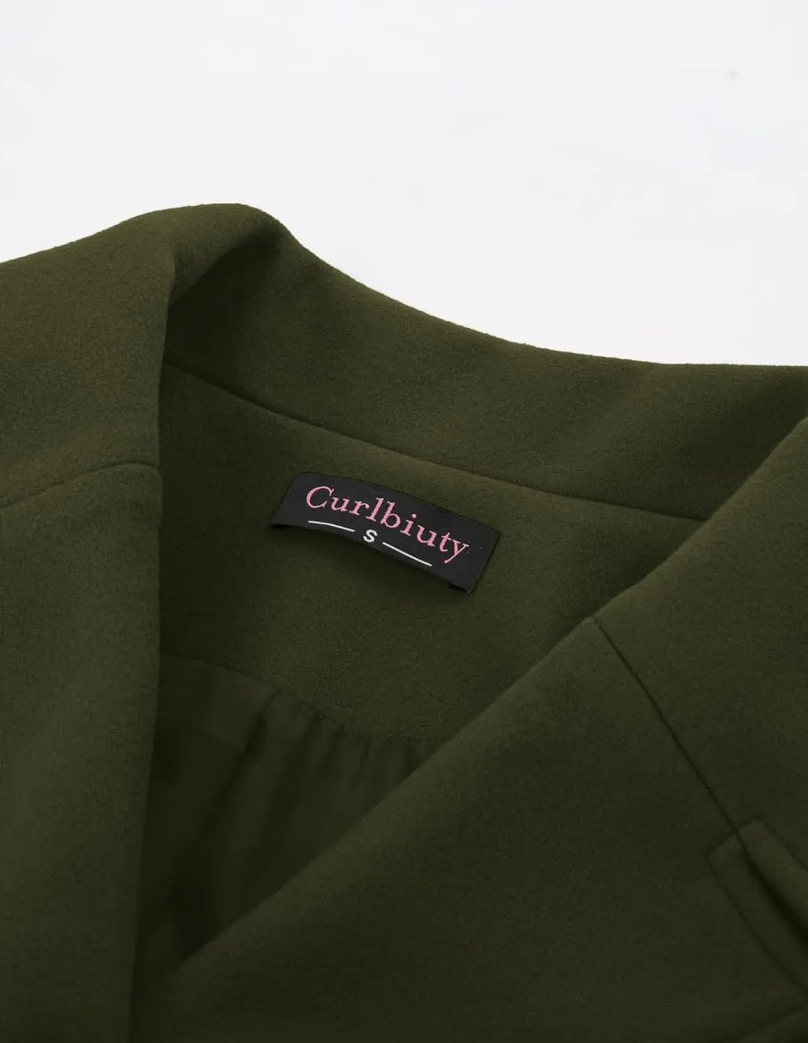 CURLBIUTY Women's Pea Coat Double Breasted A Line Long Trench Coat Winter Dress Coat with Pockets
