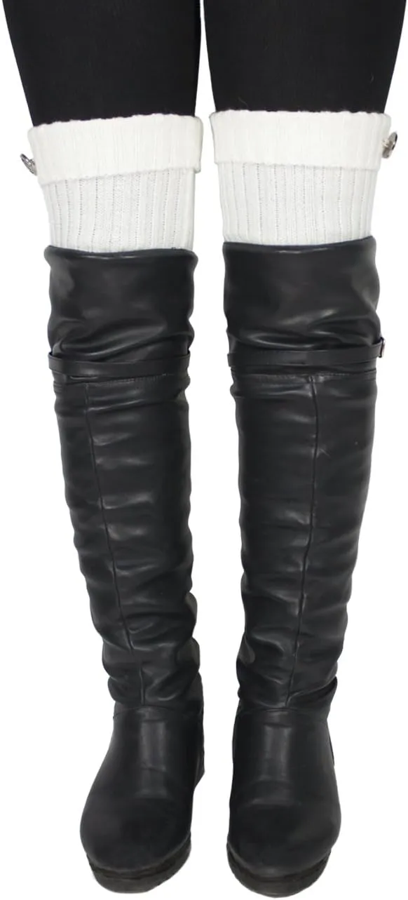Dahlia Women's Leg Warmers & Boot Cuffs - Synthetic Wool, Cable Knit
