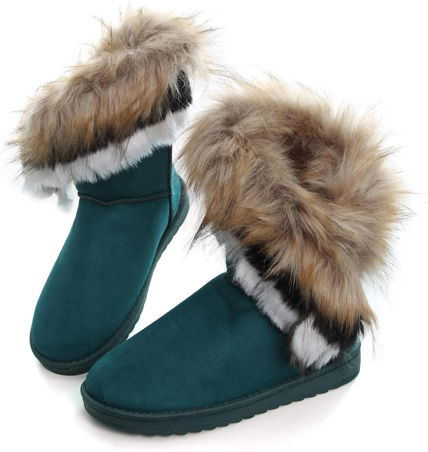 Dear Time Women's Warm Winter Snow Boots Wide Mid Calf Fashion Casual Ankle Booties Outdoor Anti-Slip Platform Boots Shoes for Girls