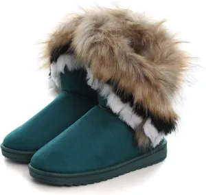 Dear Time Women's Warm Winter Snow Boots Wide Mid Calf Fashion Casual Ankle Booties Outdoor Anti-Slip Platform Boots Shoes for Girls