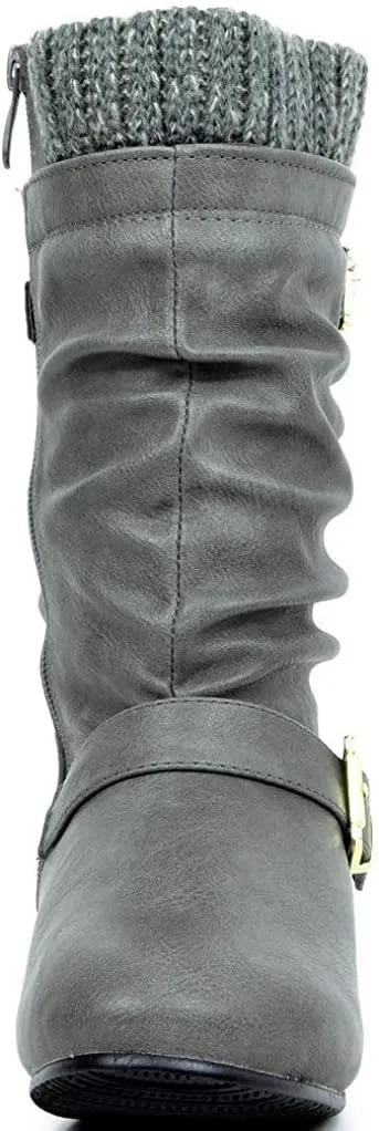 DREAM PAIRS Girl's Faux Fur Lined Knee High Winter Riding Boots(Toddler/Little Kid/Big Kid)