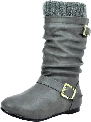DREAM PAIRS Girl's Faux Fur Lined Knee High Winter Riding Boots(Toddler/Little Kid/Big Kid)