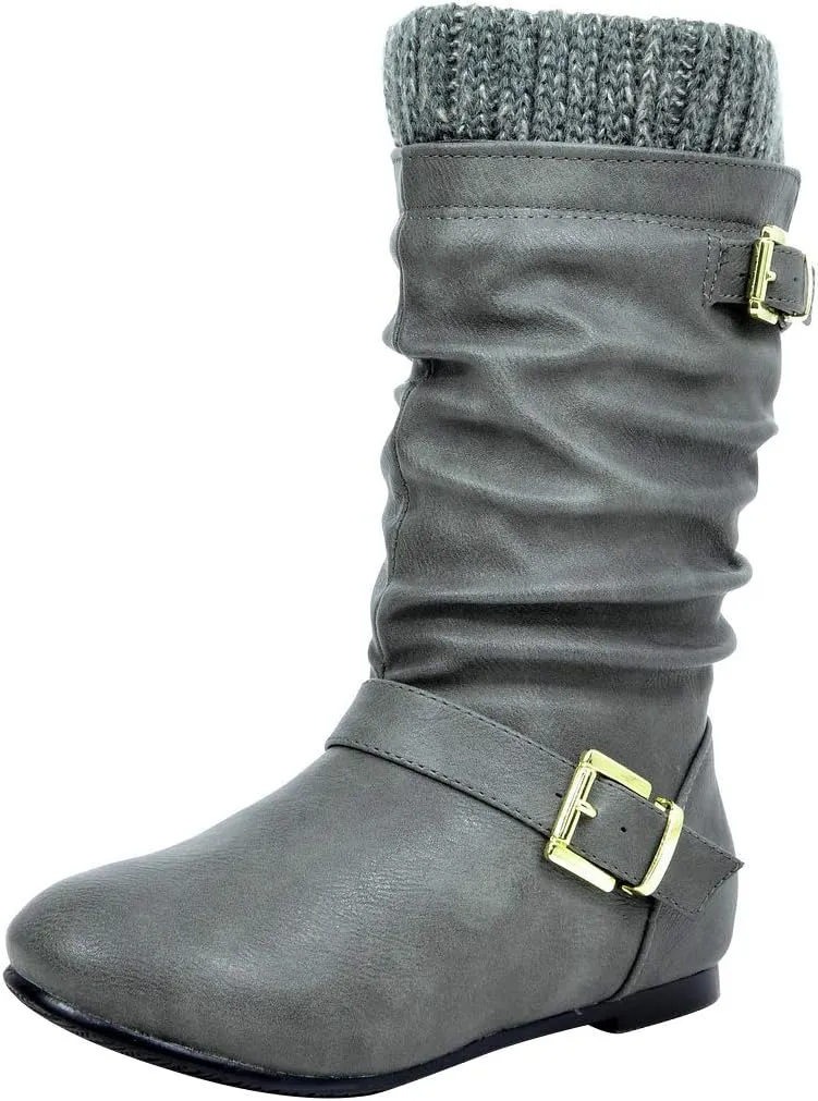 DREAM PAIRS Girl's Faux Fur Lined Knee High Winter Riding Boots(Toddler/Little Kid/Big Kid)
