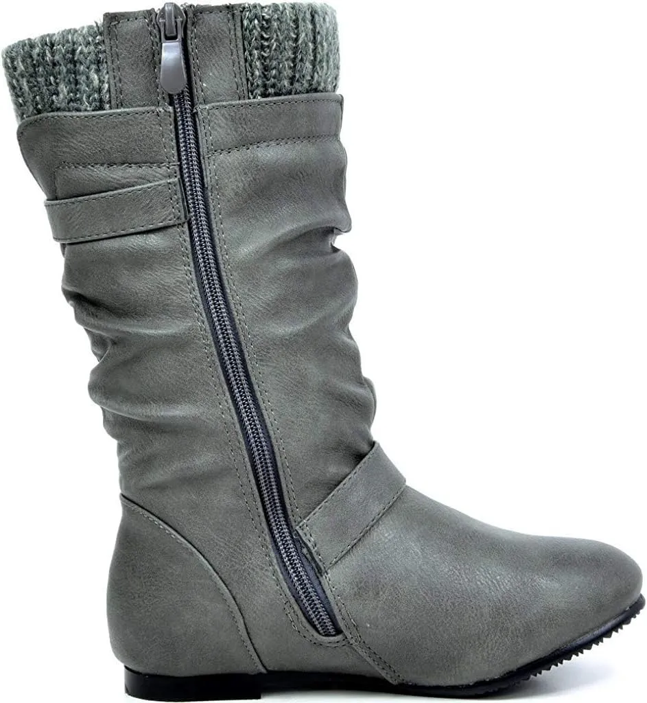 DREAM PAIRS Girl's Faux Fur Lined Knee High Winter Riding Boots(Toddler/Little Kid/Big Kid)