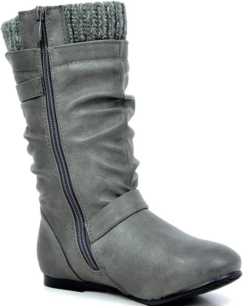DREAM PAIRS Girl's Faux Fur Lined Knee High Winter Riding Boots(Toddler/Little Kid/Big Kid)