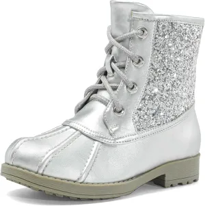 DREAM PAIRS Girls Side Zipper Glitter Ankle Boots(Toddler/Little Kid/Big Kid)