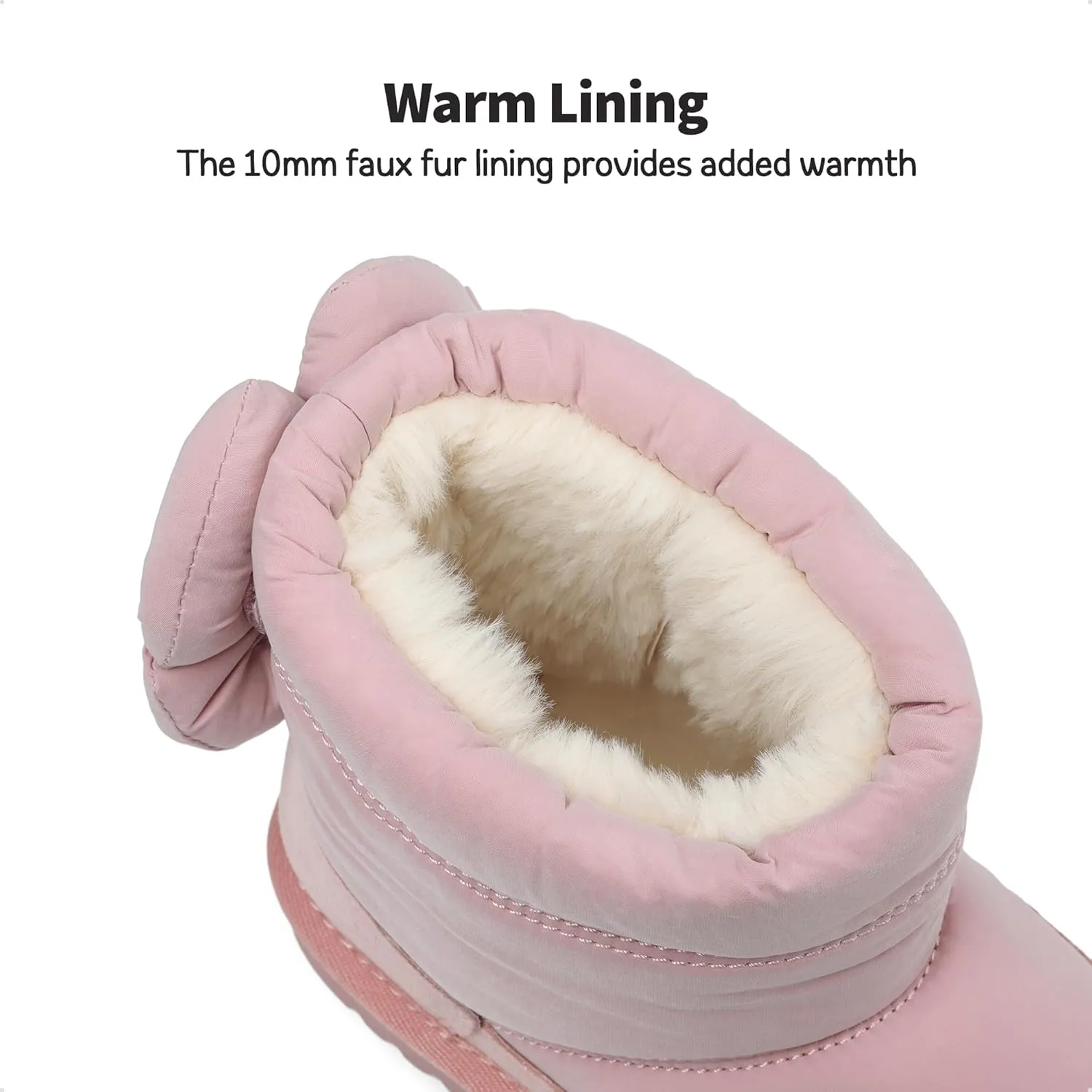 DREAM PAIRS Girls Snow Boots Kids Winter 10mm Puffy Faux Fur Lined Ankle Shoes for Little/Big Kid
