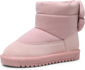 DREAM PAIRS Girls Snow Boots Kids Winter 10mm Puffy Faux Fur Lined Ankle Shoes for Little/Big Kid