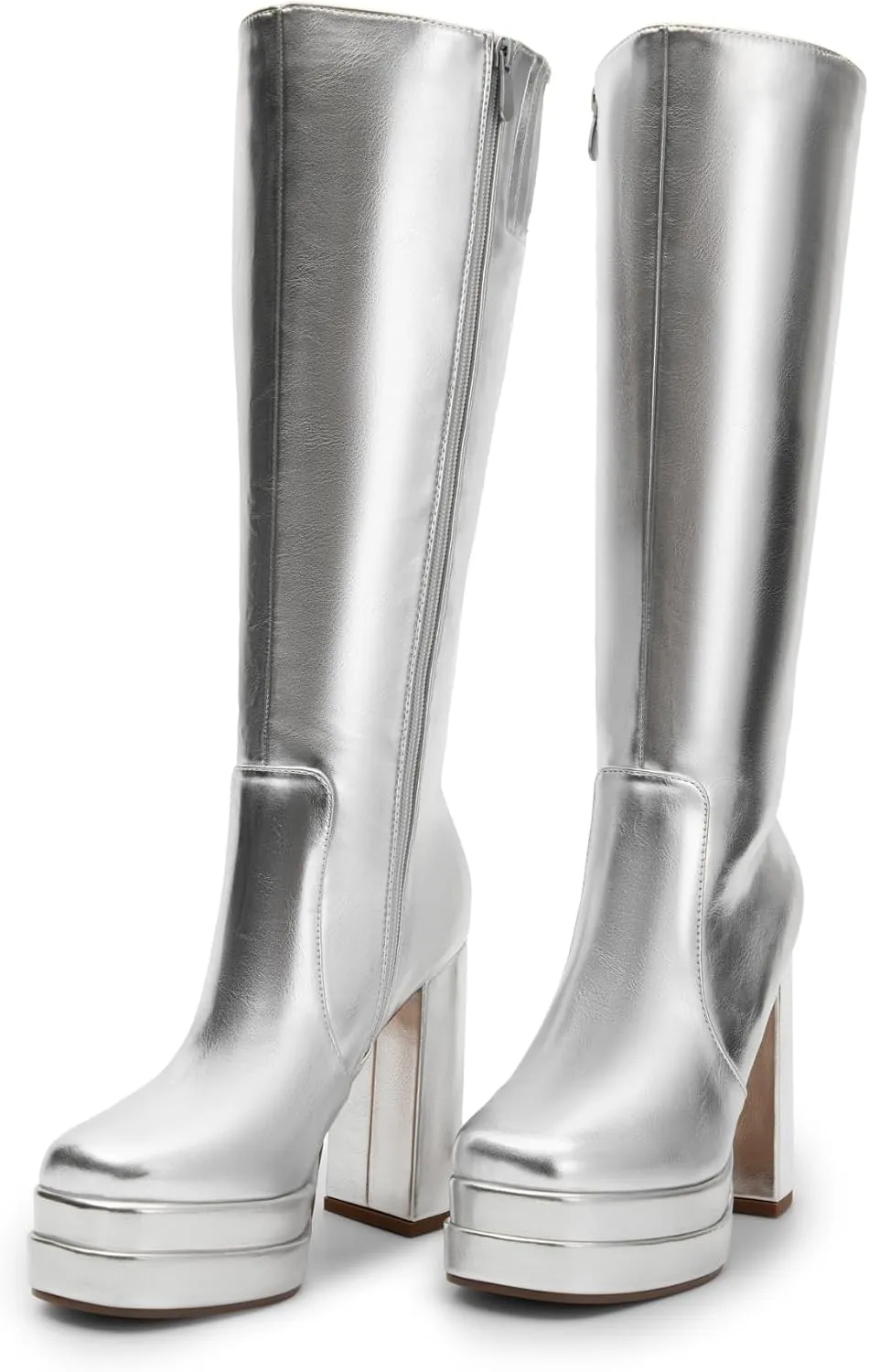 DREAM PAIRS Women's Platform Heeled Knee High Boots, Long Chunky Tall Gogo Boots for Fall