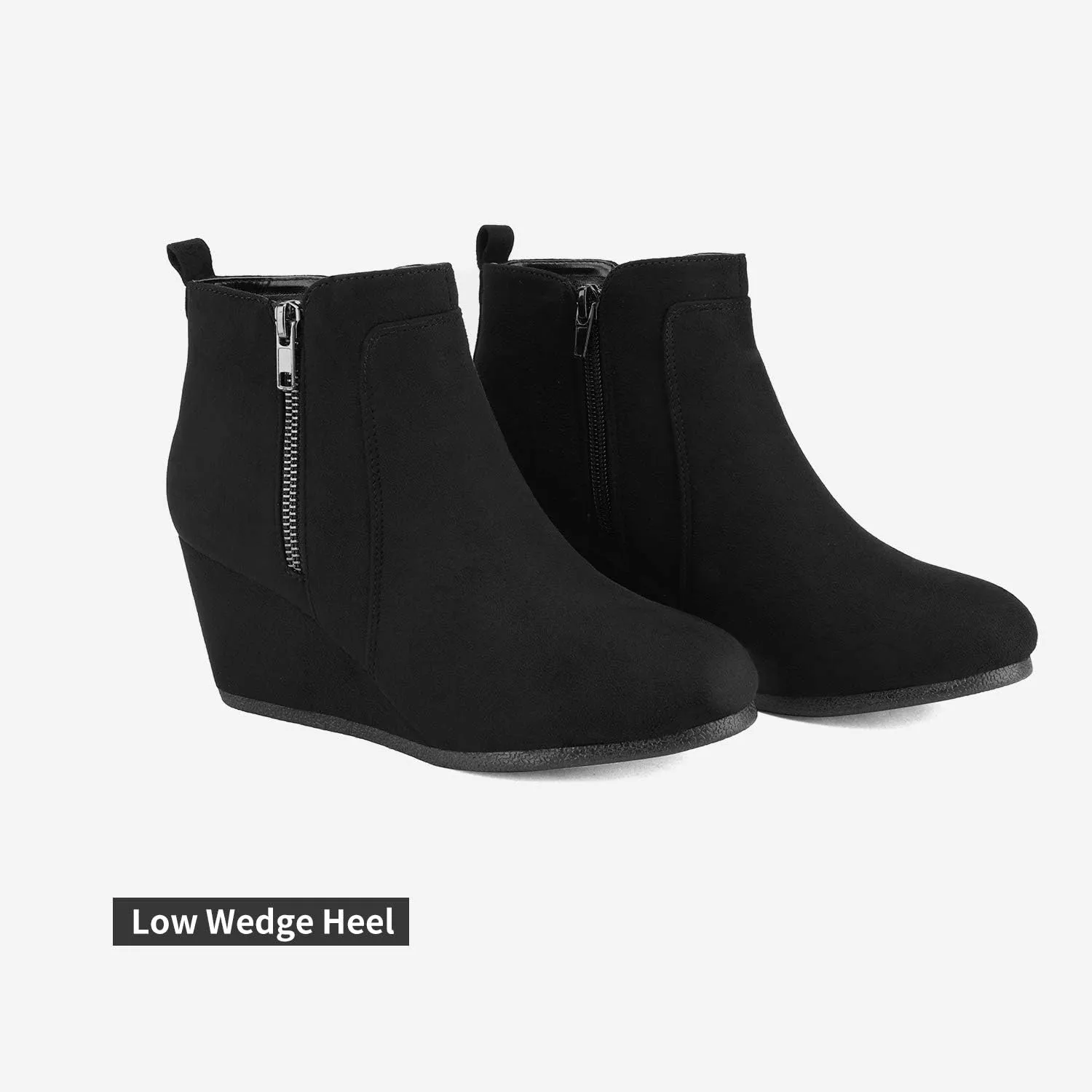 DREAM PAIRS Women's Suede Low Wedges Ankle Boots