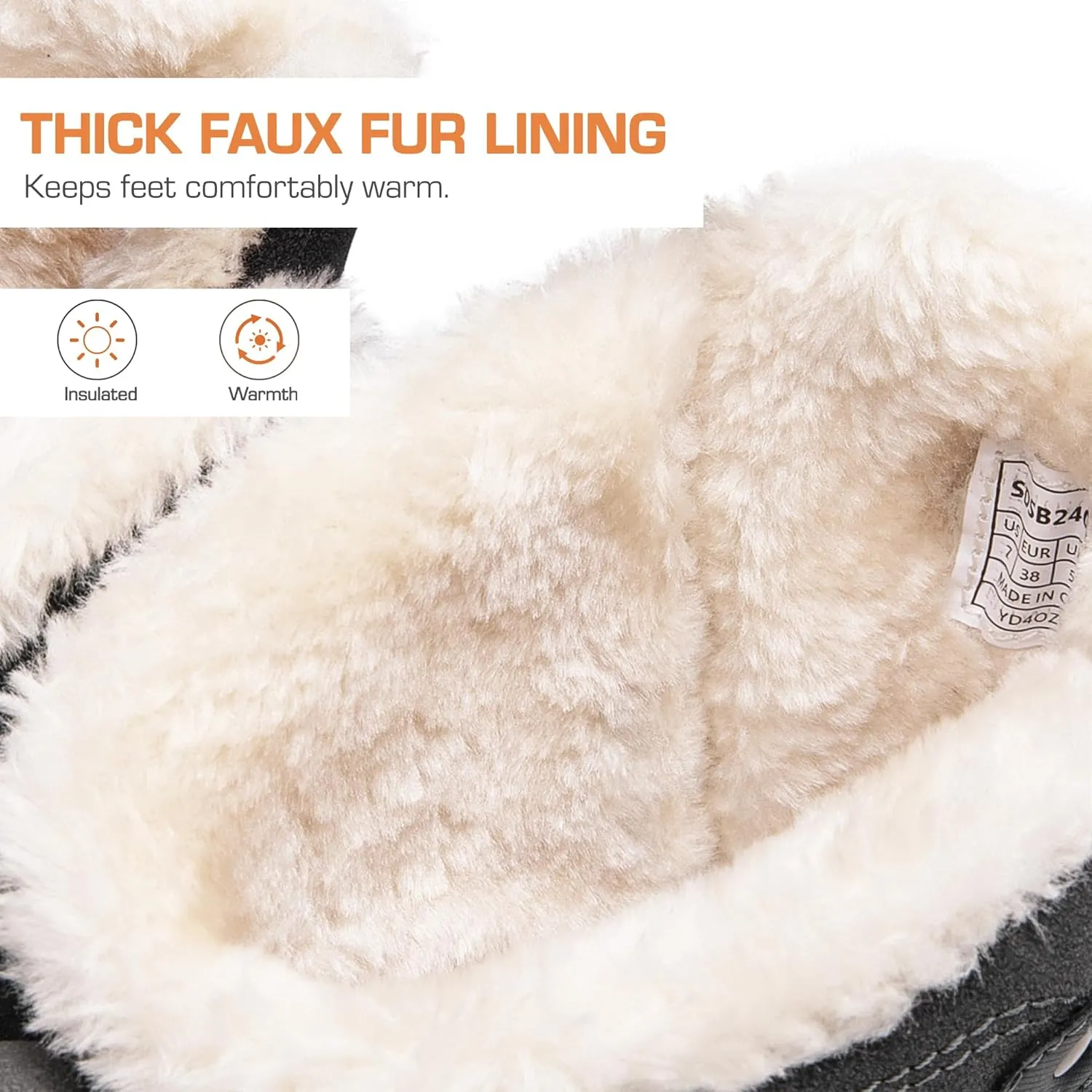 DREAM PAIRS Womens Winter Boots Cozy Faux Fur Anti-Slip Snow Boots Lace Up Comfort Stylish Ankle Booties for Cold Weather City Walk