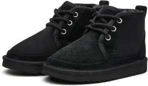 EasyStar Girls and Boys Winter Lace-Up Warm Fur Lining Ankle Boots with Side Zipper