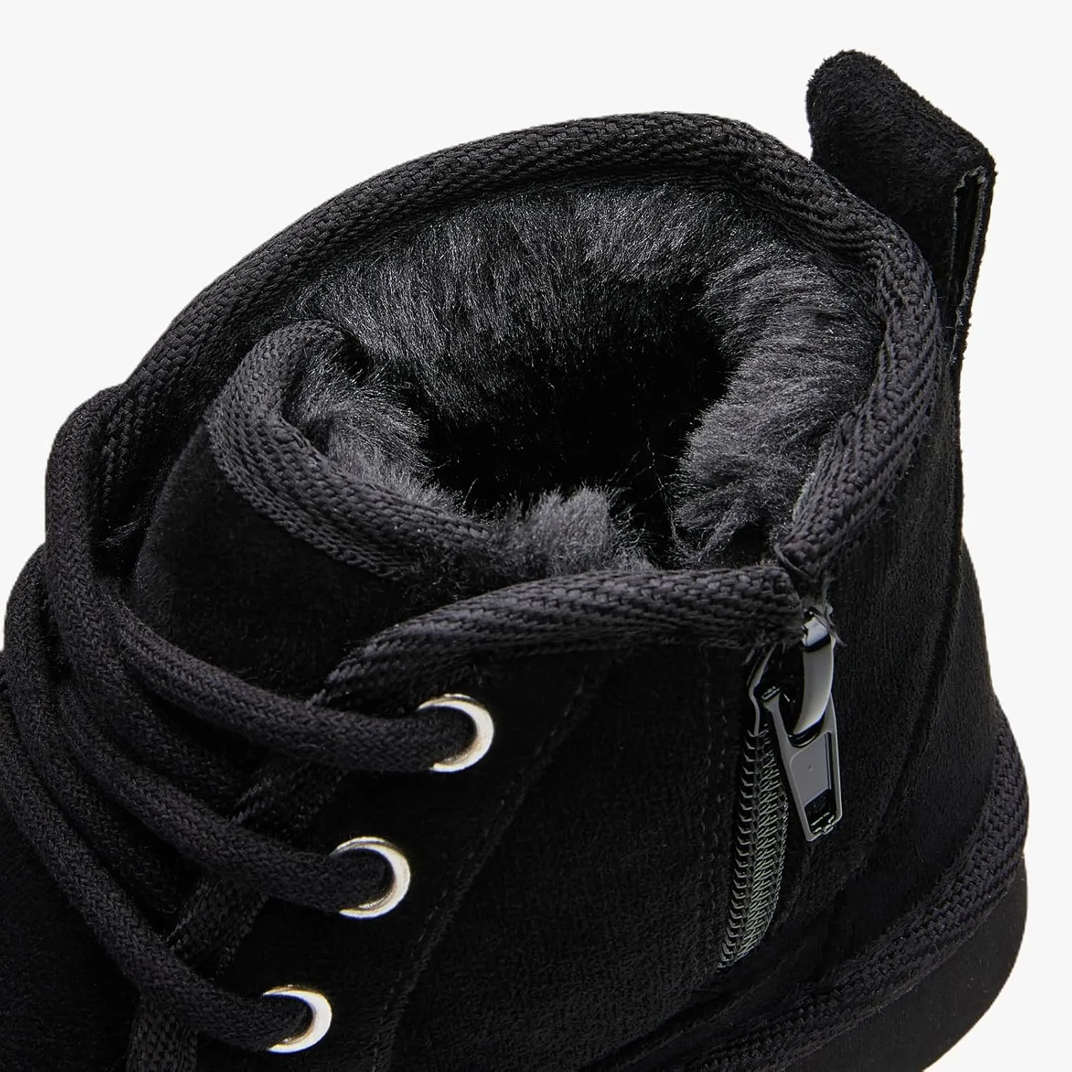 EasyStar Girls and Boys Winter Lace-Up Warm Fur Lining Ankle Boots with Side Zipper