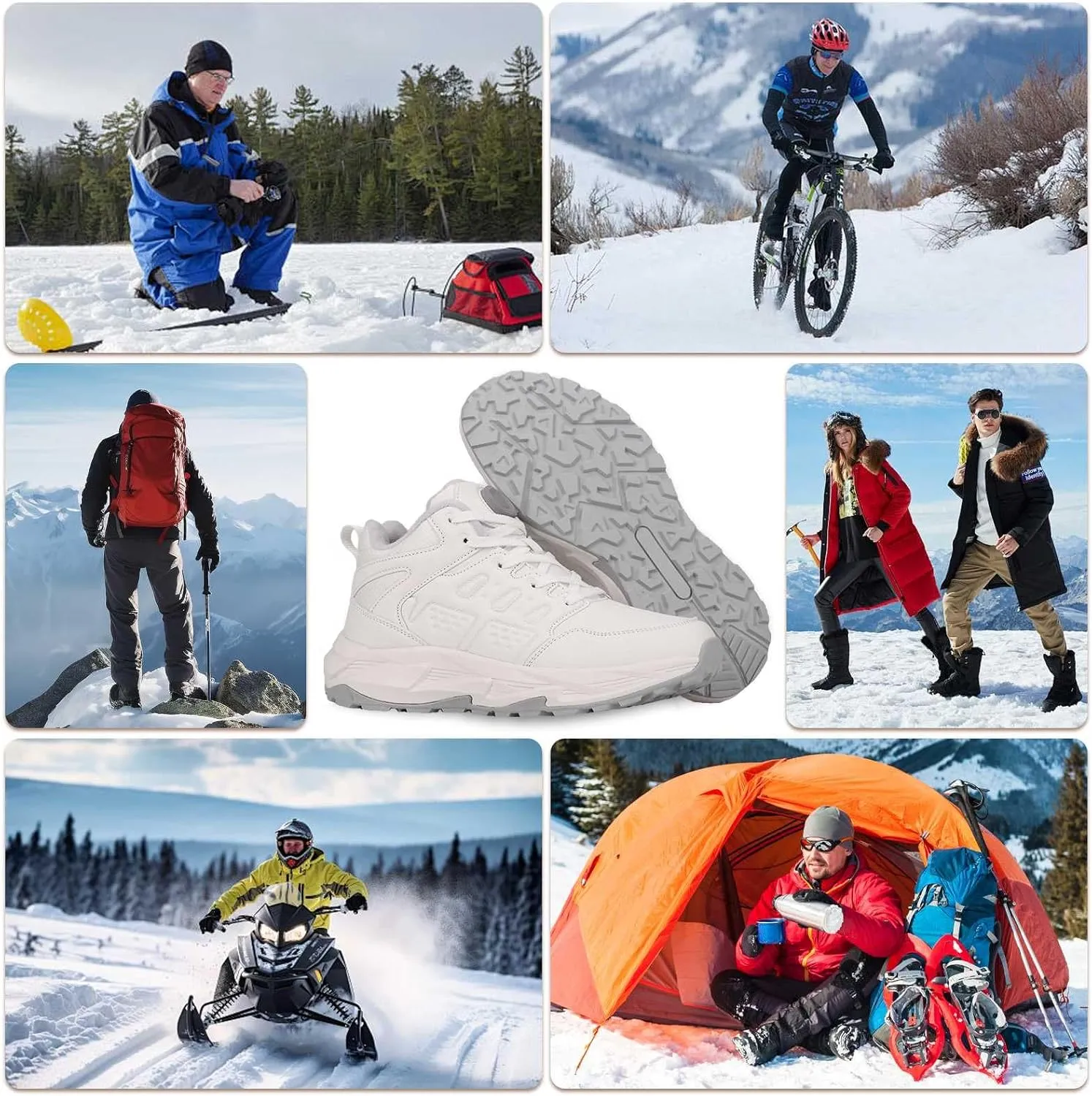 Electric Heated Shoes for Women Men - Rechargeable Heated Sneakers with 3 Heating Levels 4000mAh Battery Feet Warmers Non Slip Waterproof Heated Sports Shoes for Winter Outdoor Work Sports