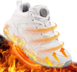 Electric Heated Shoes for Women Men - Rechargeable Heated Sneakers with 3 Heating Levels 4000mAh Battery Feet Warmers Non Slip Waterproof Heated Sports Shoes for Winter Outdoor Work Sports
