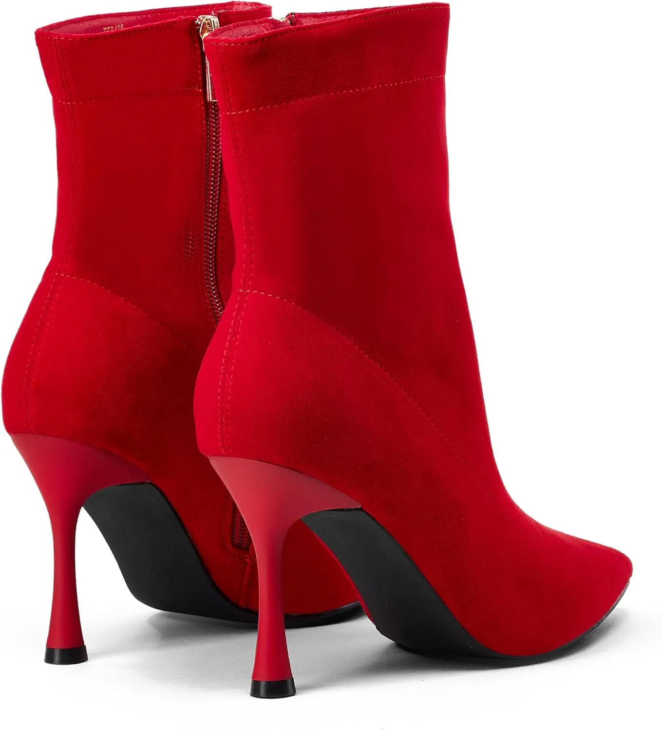 Elisabet Tang Ladies Dress Ankle boots 3.5IN Pointed toe - Mid Heel Stiletto Work Booties for Women Trendy Short Boots