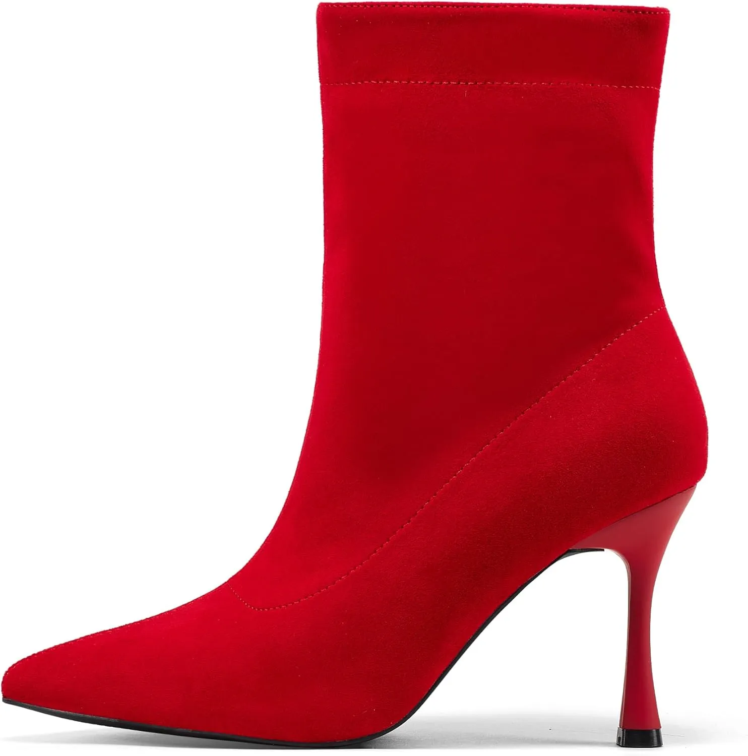 Elisabet Tang Ladies Dress Ankle boots 3.5IN Pointed toe - Mid Heel Stiletto Work Booties for Women Trendy Short Boots
