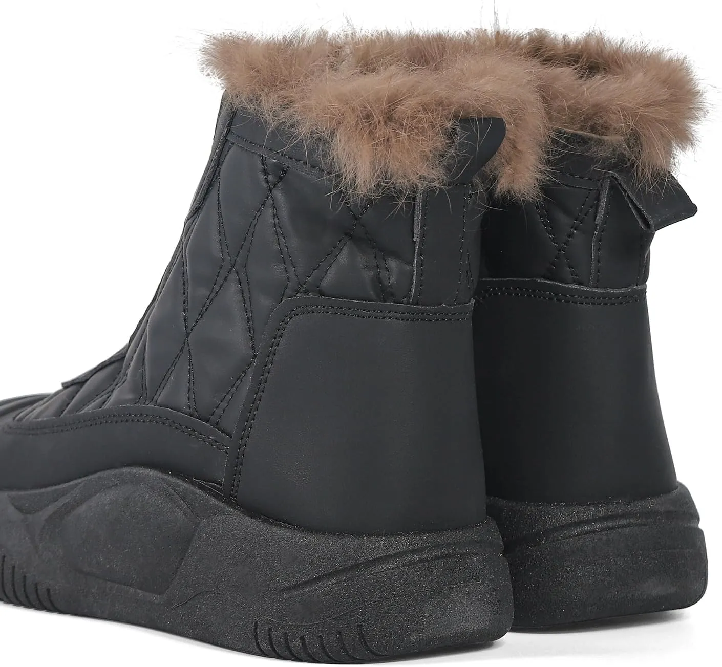 ESTAMICO Women's Snow Boots Waterproof Winter Fleece Lining Booties Anti-Slip Mid-Calf Warm Shoes
