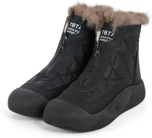 ESTAMICO Women's Snow Boots Waterproof Winter Fleece Lining Booties Anti-Slip Mid-Calf Warm Shoes