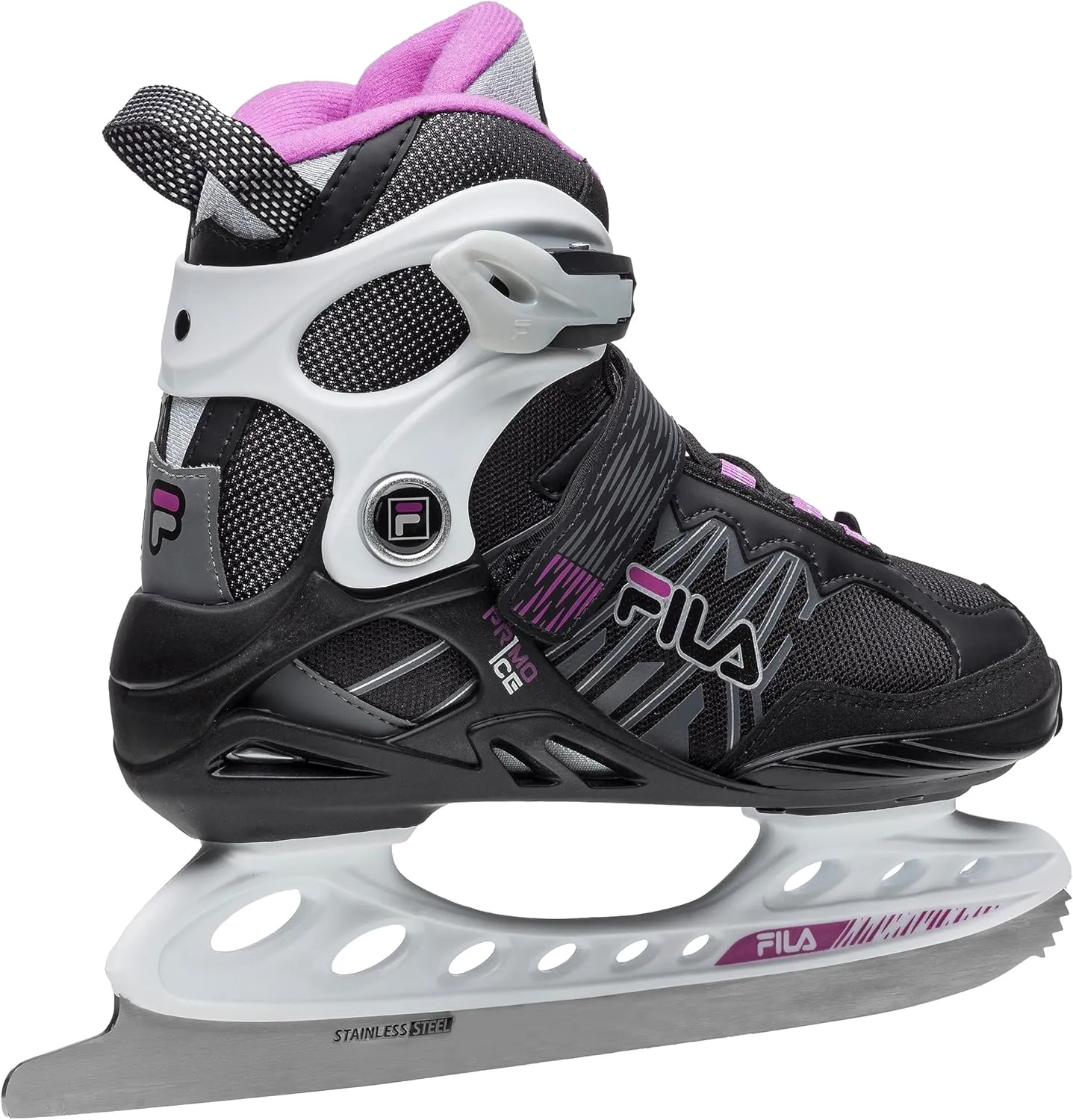 Fila Skates Primo Ice Lady | High-Cut Boot Design with Adjustable Ankle Tension | Adjustable Closure, Velvet Lining, Pre-Sharpened Stainless Steel Blade