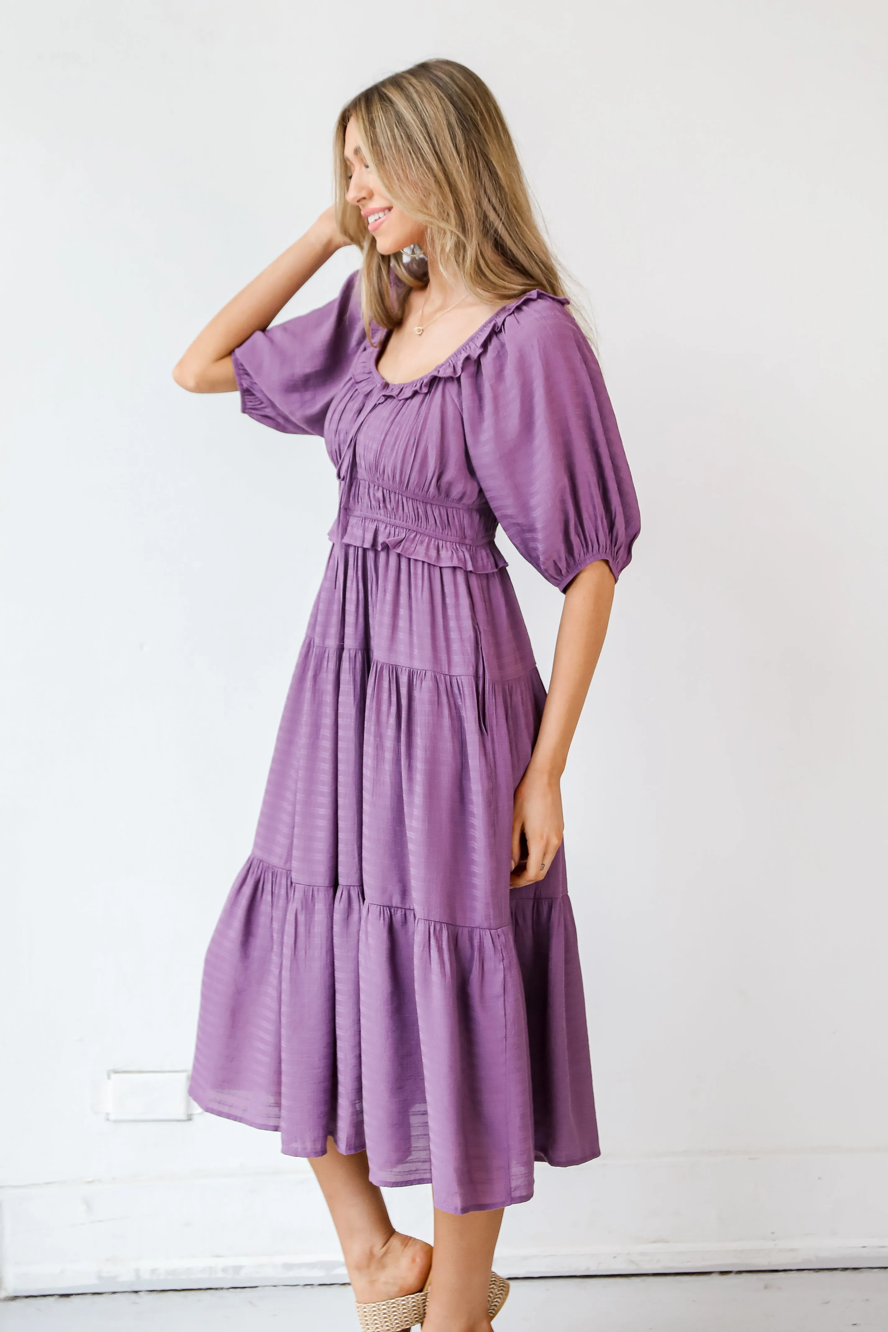 FINAL SALE - Dreamy Admiration Tiered Midi Dress