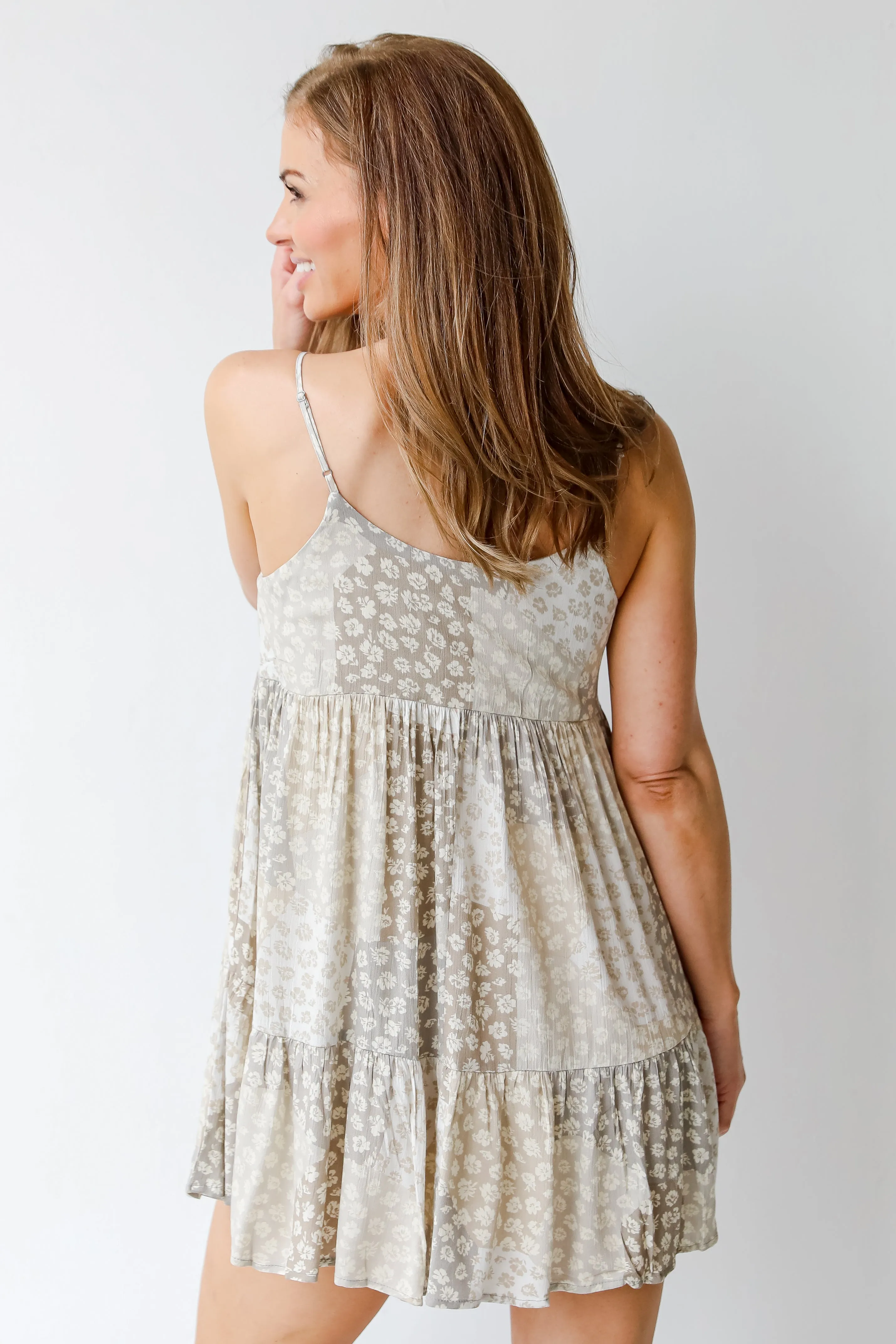 FINAL SALE - Petal Perfection Floral Patchwork Mini Dress