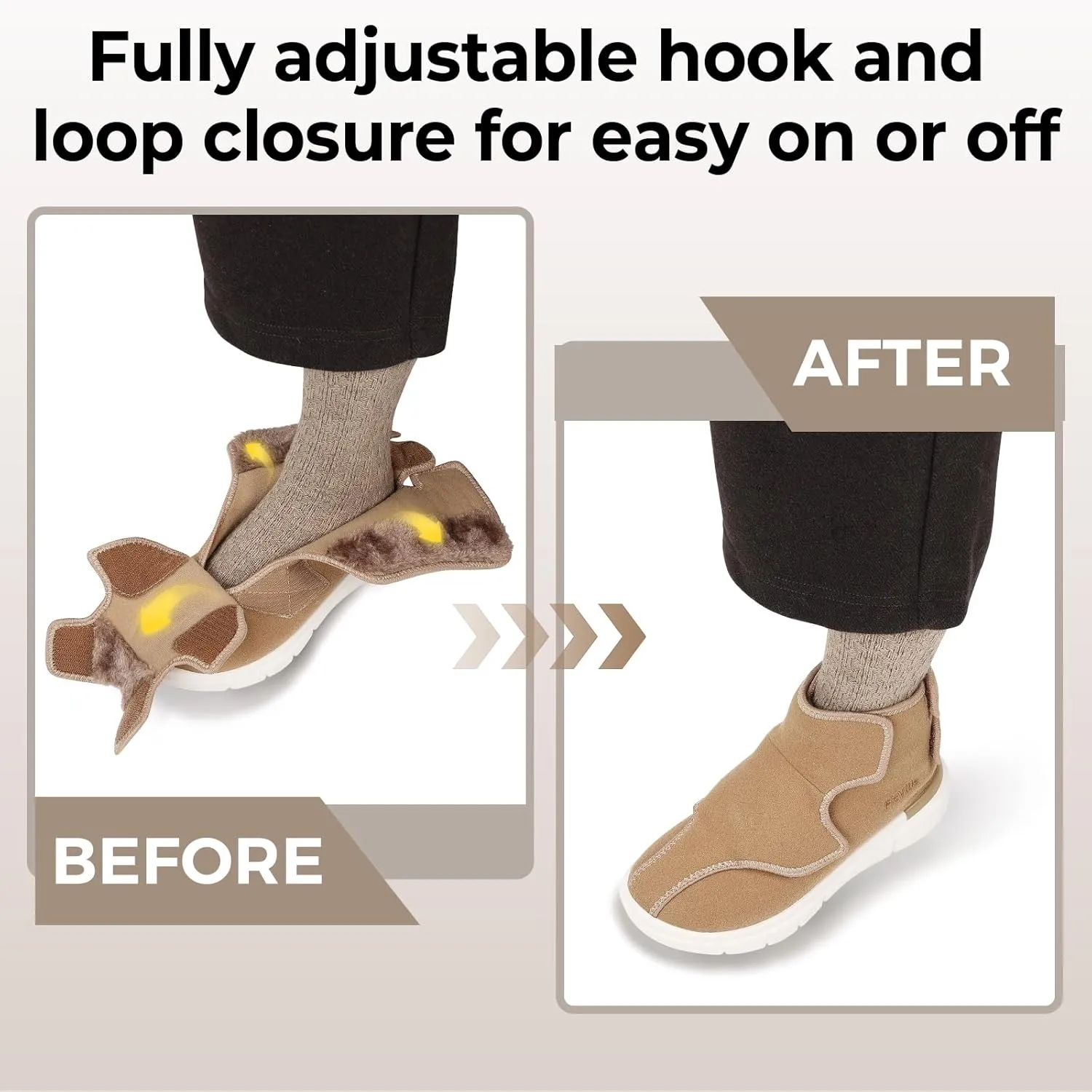 FitVille Diabetic Boots for Women Wide Width Fully Adjustable Straps Winter Boots for Women Wide Width with Warm Fur Lining womens wide snow boots for swollen feet Foot Pain Relief Neuropathy