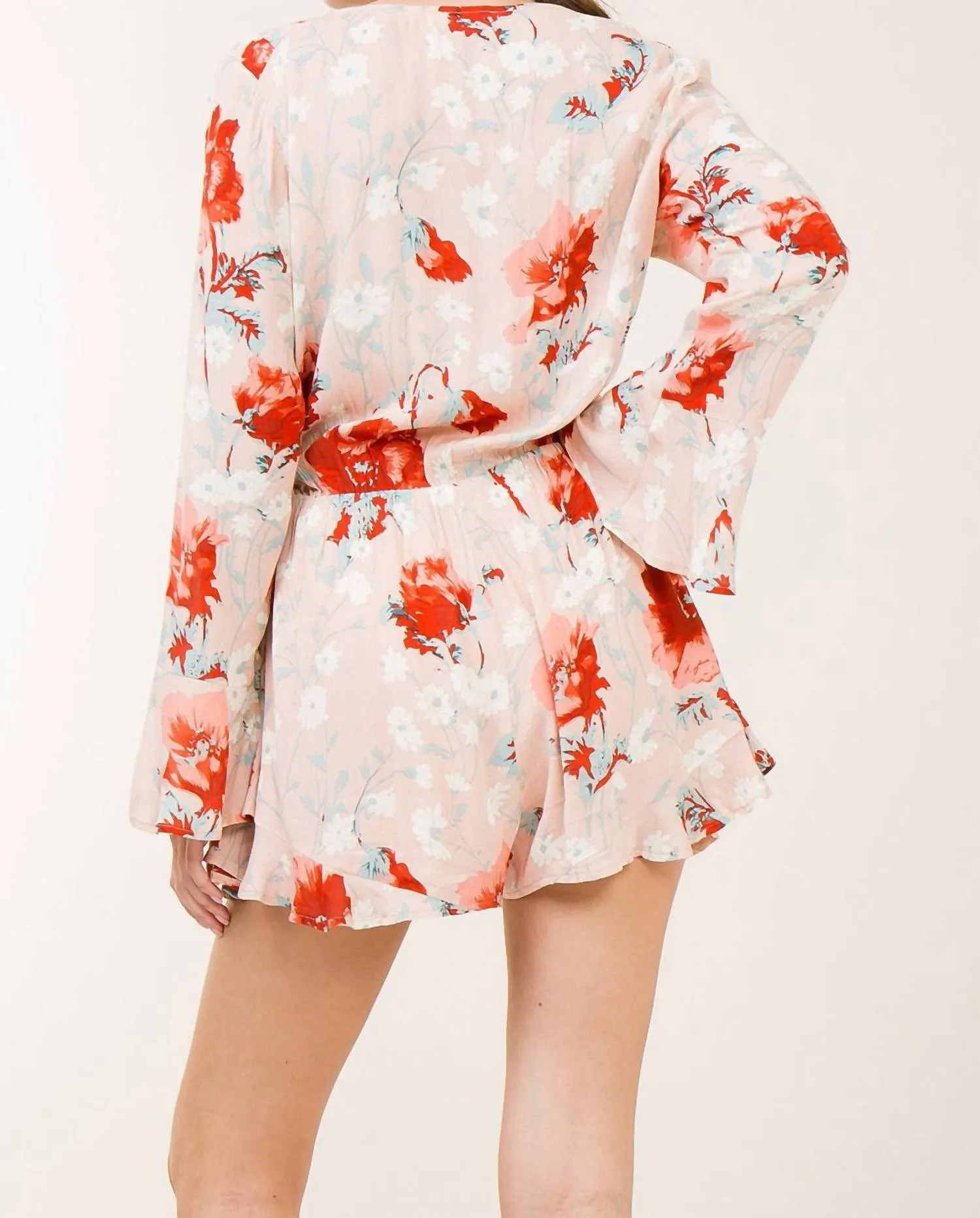 Floral Ruffle Romper In Multi