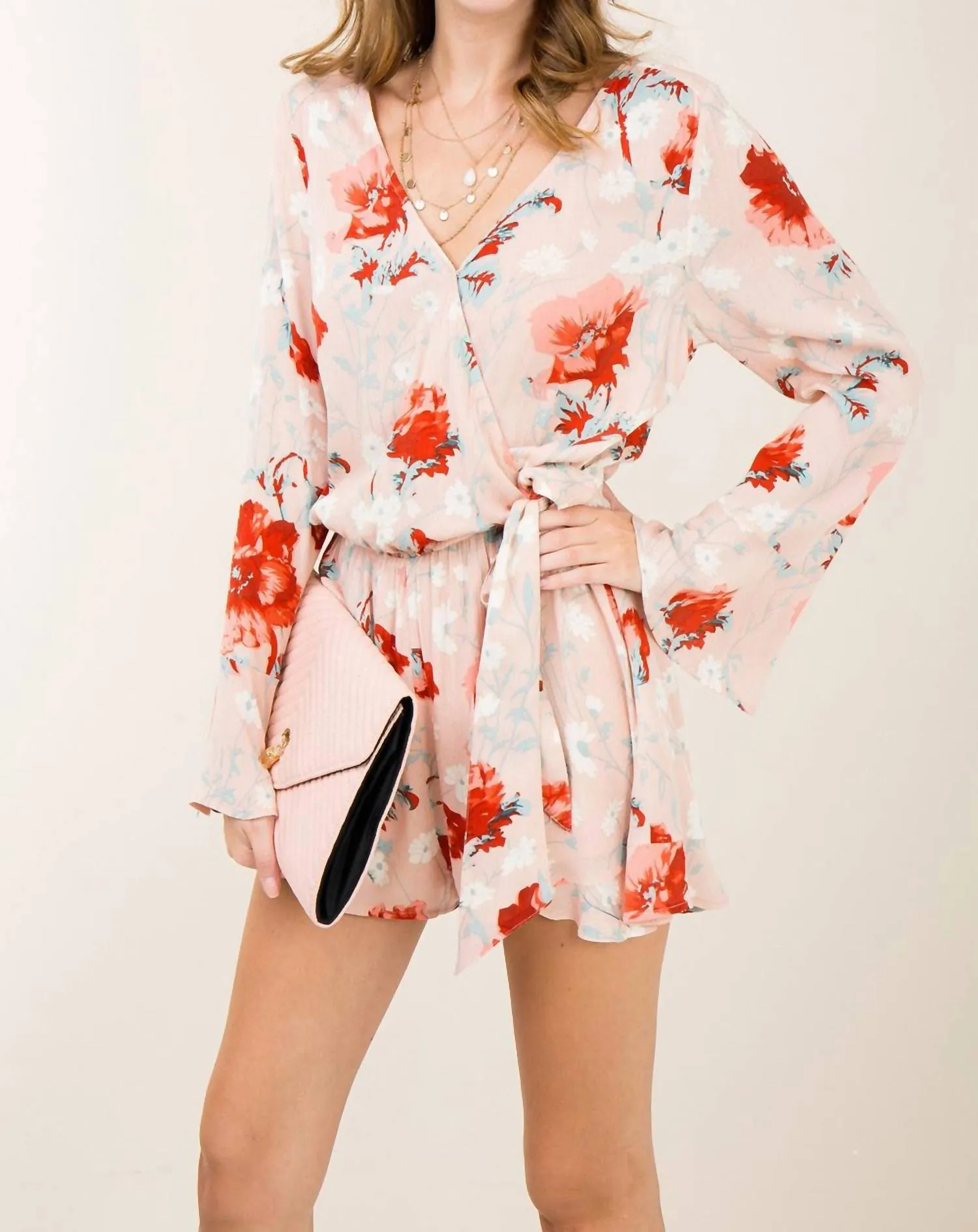 Floral Ruffle Romper In Multi