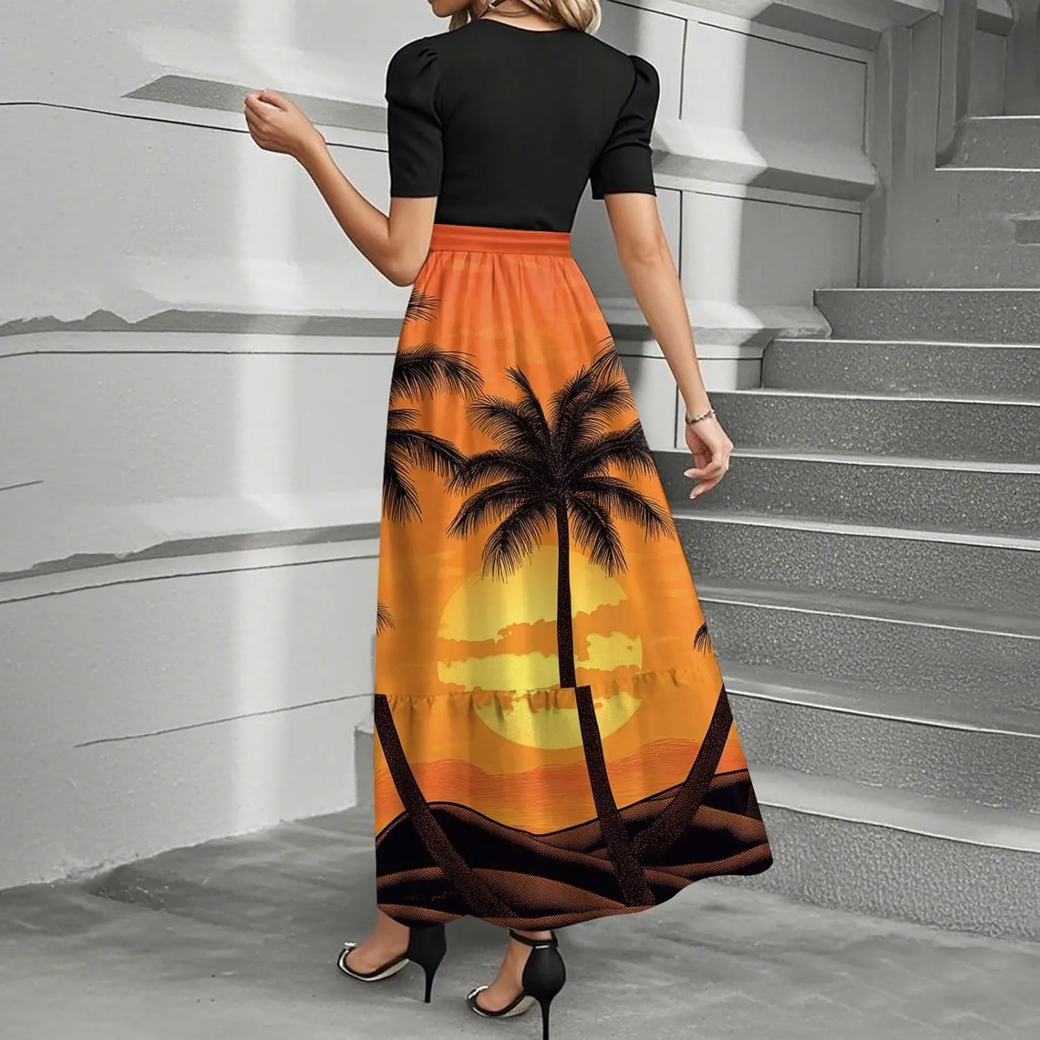 Flower Print Dresses for Women 2025, Trendy Beach High Waisted Vacation Casual Spring Womens Sundress