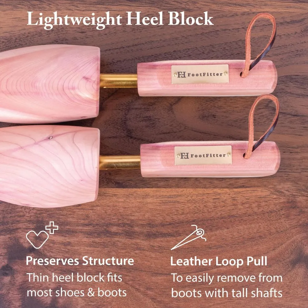 FootFitter Western Cedar Boot Tree - Shoe Trees for Western Cowboy Style Men & Women Boots, Made From USA Grown Cedar Wood