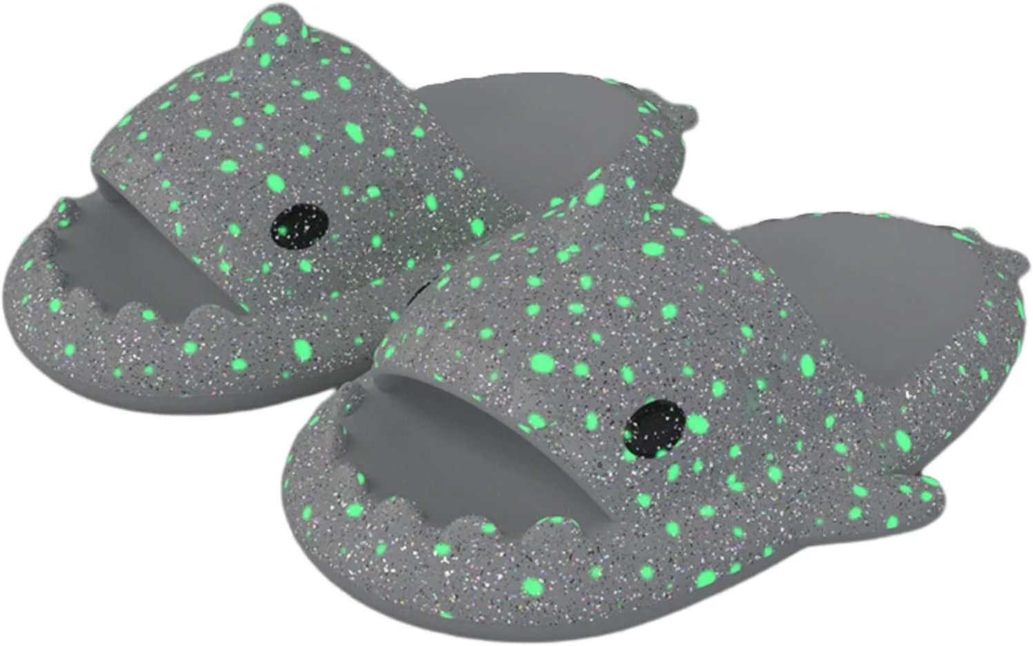 Galaxy Shark Slides Glow in the Dark for Men and Women, Cloud Shark Slides Beach Sandals Luminous Shark Slippers