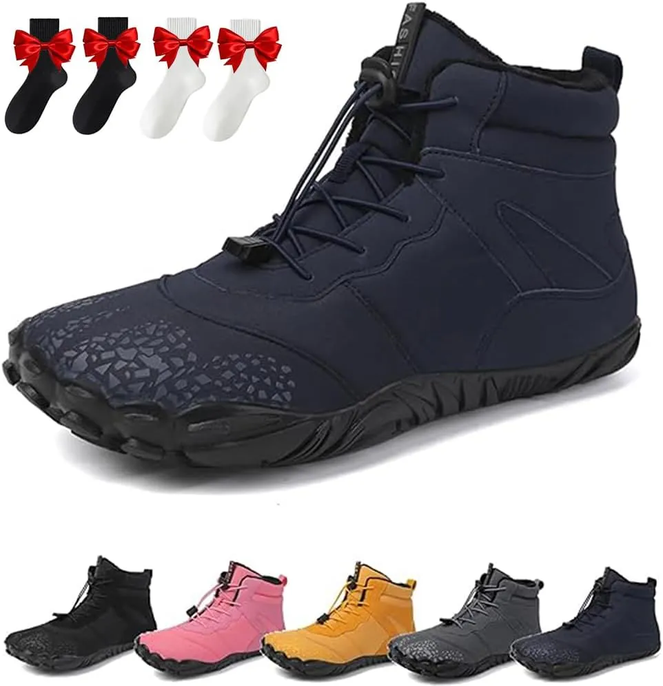 Giltpeak Hike Winter Barefoot Shoes for Elderly Women Mens, Waterproof Wide Hike Barefoot Winter, Winter Wide Toe Barefoot Hiking Shoes Boots