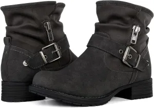 GLOBALWIN Women's Ankle Boots for Women Booties for Women Low Heel
