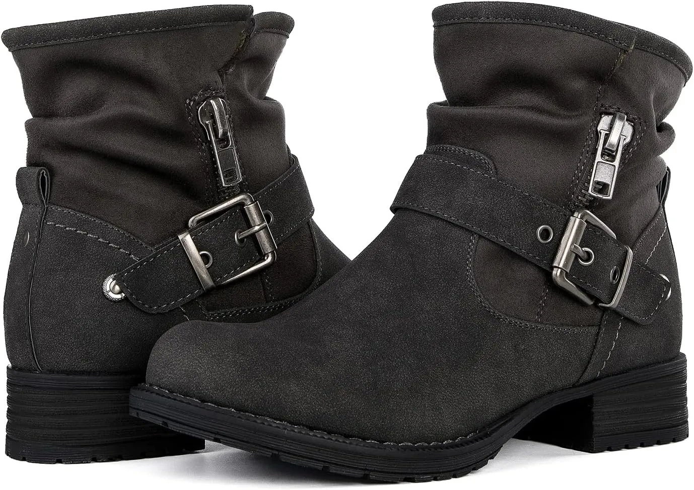 GLOBALWIN Women's Ankle Boots for Women Booties for Women Low Heel