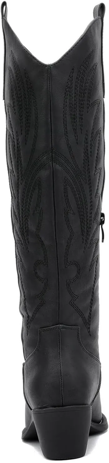GLOBALWIN Women's The Western Cowboy Cowgirl Embroidered Knee High Boots