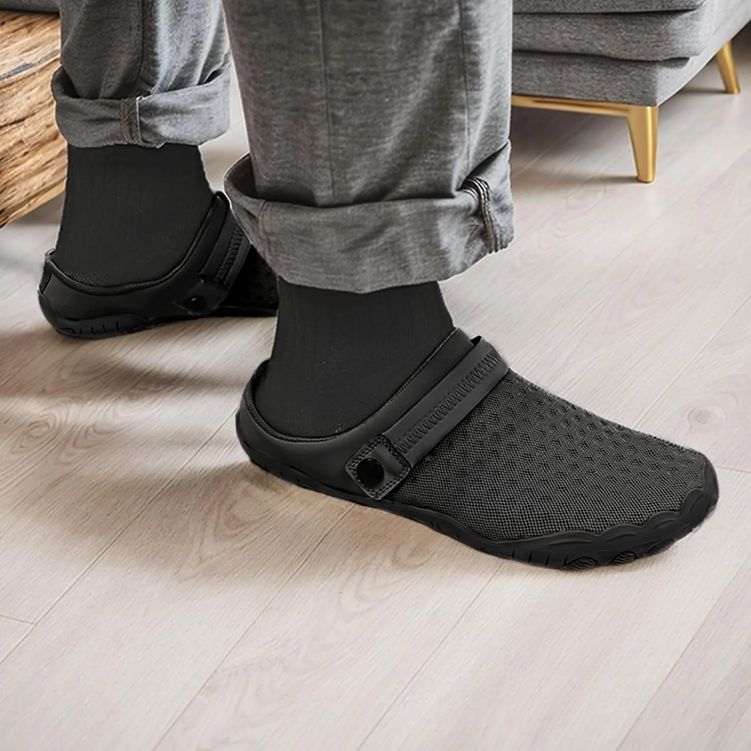 Grounded Footwear for Men and Women Minimalist Wide Toe Box Garden Shoes Outdoor Beach Sandals Indoor House Slippers