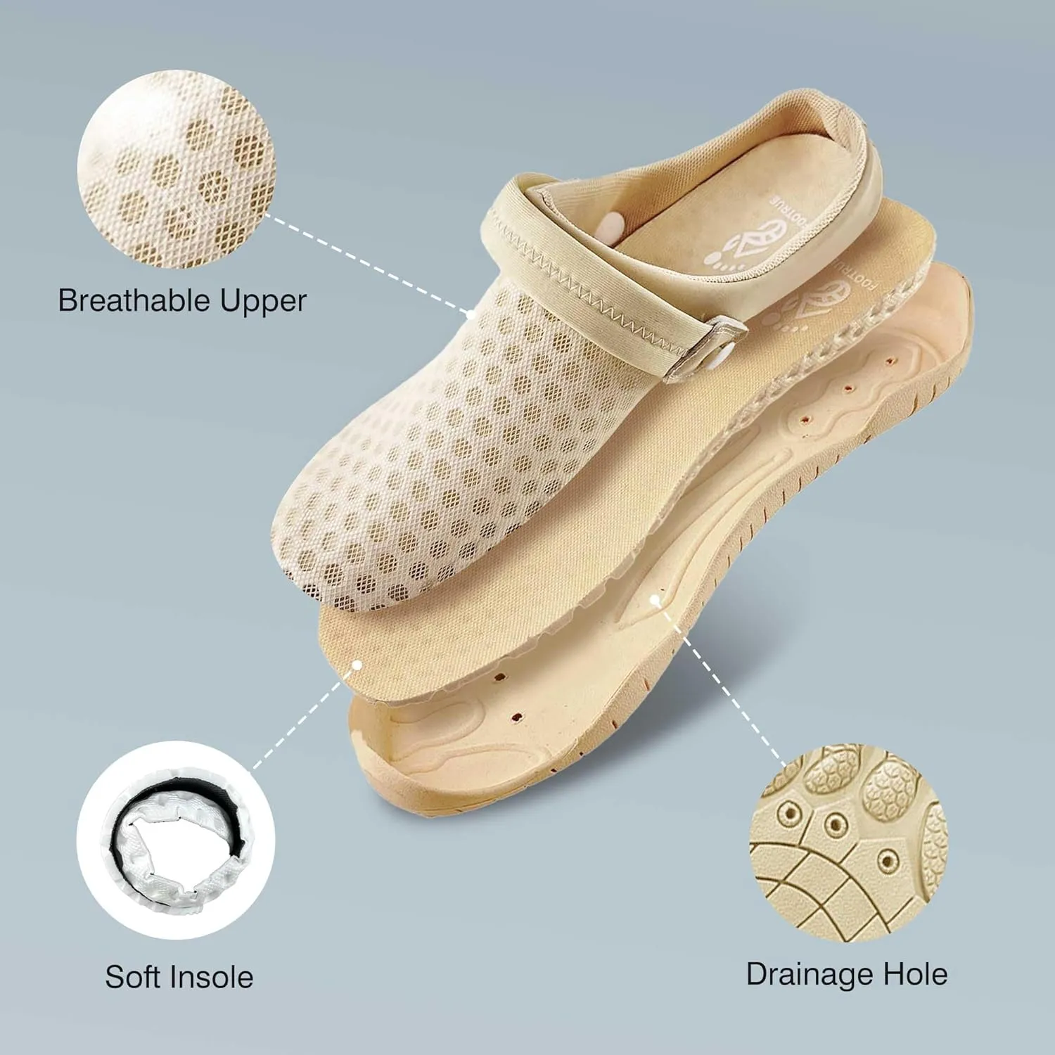 Grounded Footwear for Men and Women Minimalist Wide Toe Box Garden Shoes Outdoor Beach Sandals Indoor House Slippers
