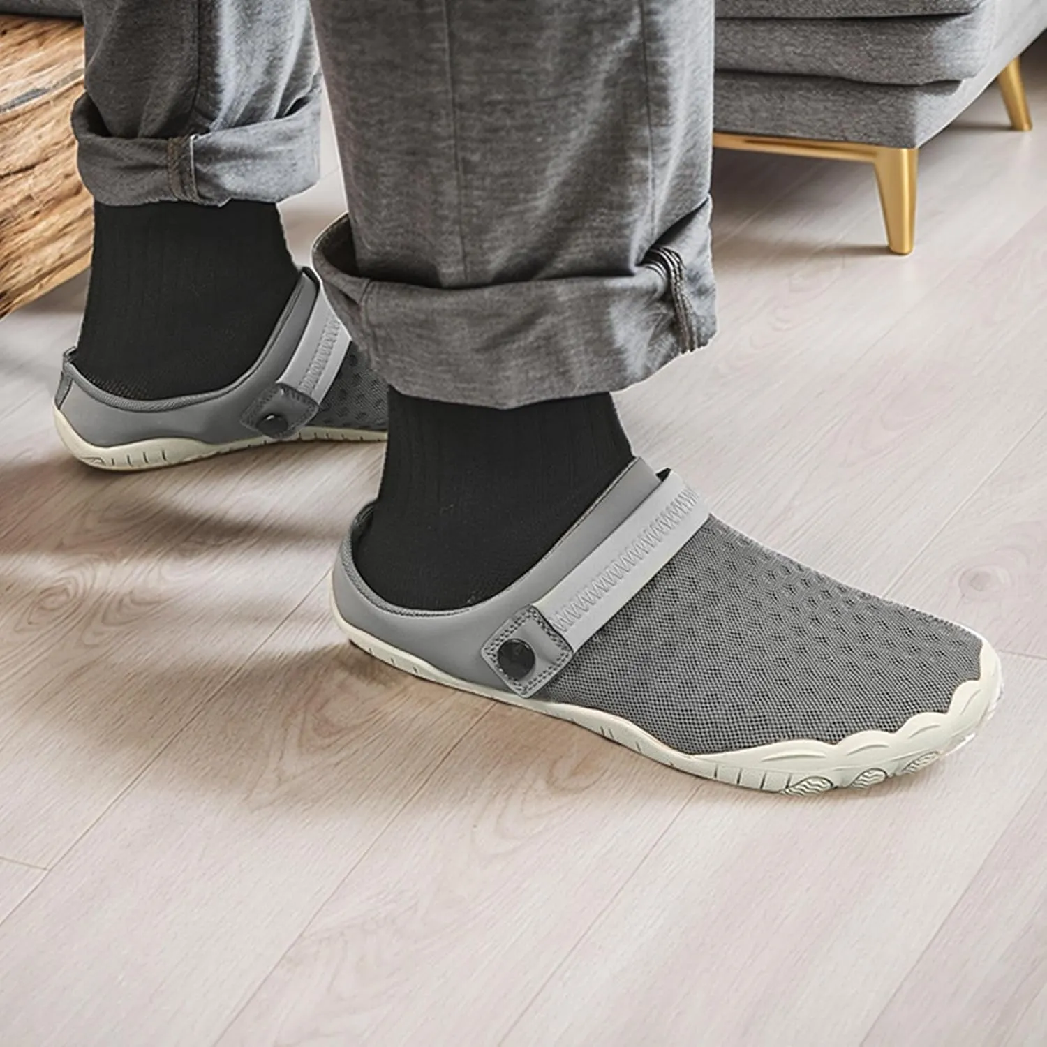 Grounded Footwear for Men and Women Minimalist Wide Toe Box Garden Shoes Outdoor Beach Sandals Indoor House Slippers
