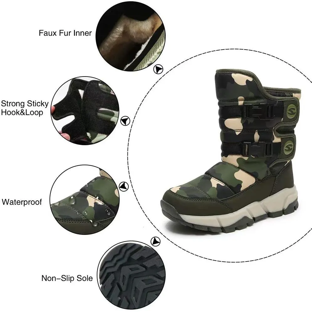 GUBARUN Boys Snow Boots Winter Waterproof Slip Resistant Cold Weather Shoes (Toddler/Little Kid/Big Kid)