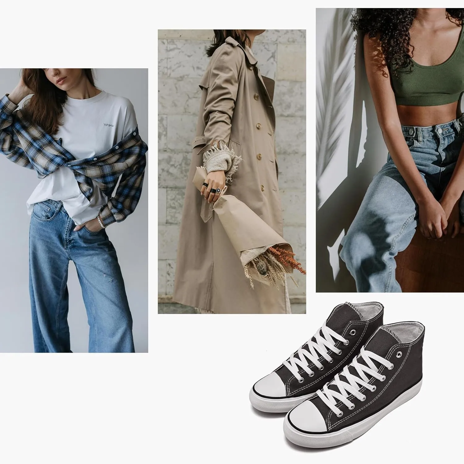 High Top Canvas Sneakers for Women Men Classic Lace Up Canvas Shoes Unisex Casual Tennis Comfortable Fashion Walking Shoes