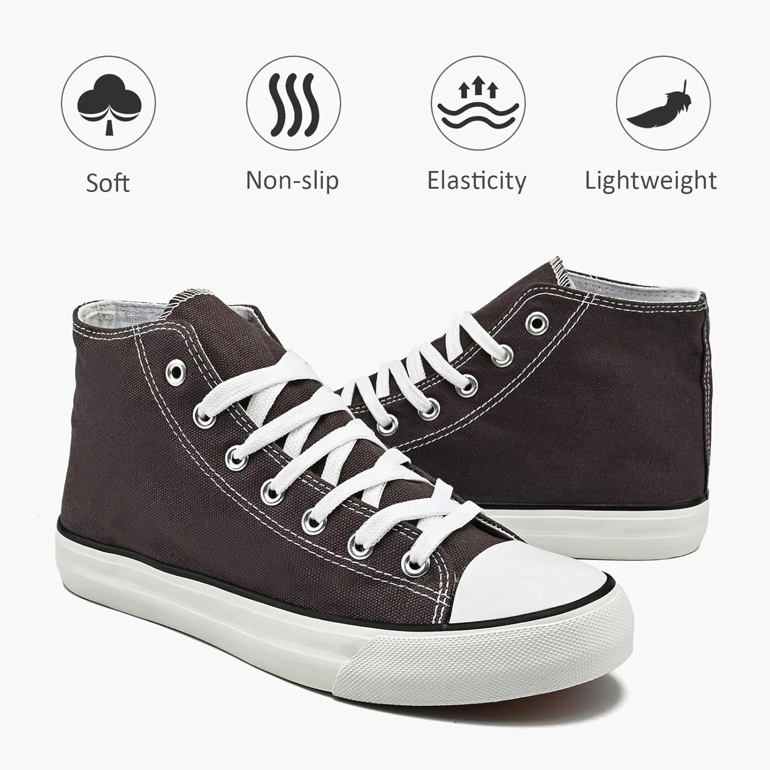 High Top Canvas Sneakers for Women Men Classic Lace Up Canvas Shoes Unisex Casual Tennis Comfortable Fashion Walking Shoes